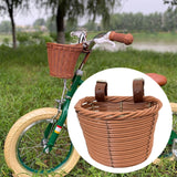 Kids Bike Basket Carrier Children Bicycle Front Basket for Girls Boys Street Brown