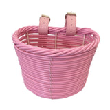 Kids Bike Basket Carrier Children Bicycle Front Basket for Girls Boys Street Pink