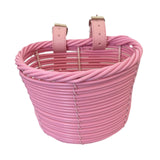 Kids Bike Basket Carrier Children Bicycle Front Basket for Girls Boys Street Pink