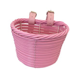 Kids Bike Basket Carrier Children Bicycle Front Basket for Girls Boys Street Pink