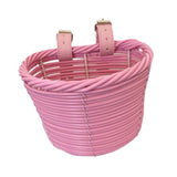 Kids Bike Basket Carrier Children Bicycle Front Basket for Girls Boys Street Pink