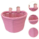 Kids Bike Basket Carrier Children Bicycle Front Basket for Girls Boys Street Pink