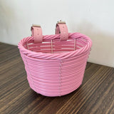 Kids Bike Basket Carrier Children Bicycle Front Basket for Girls Boys Street Pink