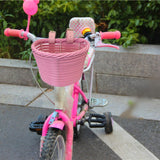 Kids Bike Basket Carrier Children Bicycle Front Basket for Girls Boys Street Pink