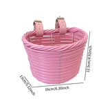 Kids Bike Basket Carrier Children Bicycle Front Basket for Girls Boys Street Pink