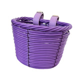 Kids Bike Basket Carrier Children Bicycle Front Basket for Girls Boys Street Purple