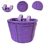 Kids Bike Basket Carrier Children Bicycle Front Basket for Girls Boys Street Purple