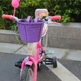 Kids Bike Basket Carrier Children Bicycle Front Basket for Girls Boys Street Purple