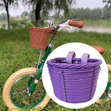 Kids Bike Basket Carrier Children Bicycle Front Basket for Girls Boys Street Purple