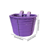 Kids Bike Basket Carrier Children Bicycle Front Basket for Girls Boys Street Purple