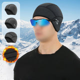 Winter Helmet Liner Cap Windproof for Outdoor Activities Skiing Motorcycling No Ponytail Hole