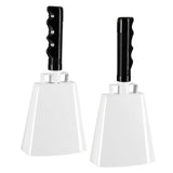 2Pcs Cowbells for Sporting Events Lound for Football Games Farm Celebrations White