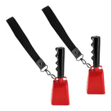 2Pcs Cowbells for Sporting Events Lound for Football Games Farm Celebrations Red