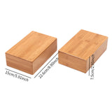 2Pcs Bamboo Yoga Block Practical Exercise Brick for Pilates Squat Stretching