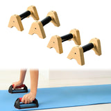 2Pcs Wooden Parallettes Bar Push up Handles for Workout Home Indoor Outdoor 25CM