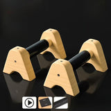 2Pcs Wooden Parallettes Bar Push up Handles for Workout Home Indoor Outdoor 25CM