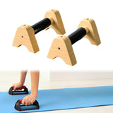 2Pcs Wooden Parallettes Bar Push up Handles for Workout Home Indoor Outdoor 25CM