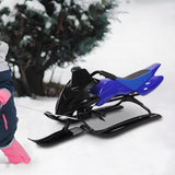 Snow Sled Boys for Downhill Portable Outdoor Activities Games Ski Sled Blue