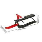 Snow Sled with Steering Wheel Brake Gift Ski Sled Slider for Children Adults Red