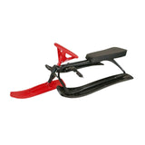 Snow Sled with Steering Wheel Brake Gift Ski Sled Slider for Children Adults Red