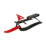 Snow Sled with Steering Wheel Brake Gift Ski Sled Slider for Children Adults Red