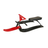 Snow Sled with Steering Wheel Brake Gift Ski Sled Slider for Children Adults Red