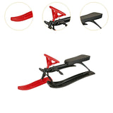 Snow Sled with Steering Wheel Brake Gift Ski Sled Slider for Children Adults Red