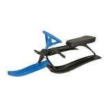 Snow Sled with Steering Wheel Brake Gift Ski Sled Slider for Children Adults Blue