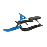 Snow Sled with Steering Wheel Brake Gift Ski Sled Slider for Children Adults Blue