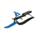 Snow Sled with Steering Wheel Brake Gift Ski Sled Slider for Children Adults Blue