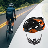 Bike Helmet Breathable Adjustable Bicycle Helmet for Biking Riding Bicycling Orange