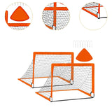 Kids Soccer Goal Football Goal Post for Backyard Garden Outdoor Sports Games Orange