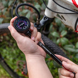 Bike Shock Pump Bicycle Tire Inflator Metal Bicycle Pump with Pressure Gauge