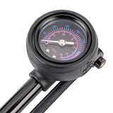 Bike Shock Pump Bicycle Tire Inflator Metal Bicycle Pump with Pressure Gauge