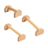 2Pcs Wooden Parallettes Anti Slid Sturdy Push Up Stands for Home Yoga Workout 25 cm