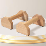 2Pcs Wooden Parallettes Anti Slid Sturdy Push Up Stands for Home Yoga Workout 25 cm