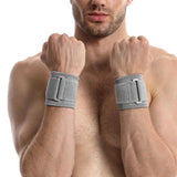 2x Sports Wristbands Adjustable Wrist Protector for Powerlifting Gym Fitness Gray