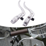 2Pcs Bicycle Brake Lever Sturdy Aluminum Replacement for Mountain Road Bikes Siliver