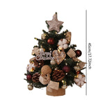 Tabletop Christmas Tree with Lights Realistic Xmas Tree for Home Party Table Cotton Ornament 45cm