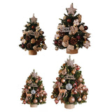 Tabletop Christmas Tree with Lights Realistic Xmas Tree for Home Party Table Cotton Ornament 45cm