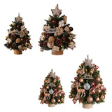 Tabletop Christmas Tree with Lights Realistic Xmas Tree for Home Party Table Cotton Ornament 45cm