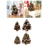 Tabletop Christmas Tree with Lights Realistic Xmas Tree for Home Party Table Cotton Ornament 45cm