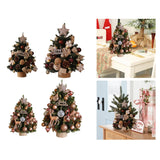 Tabletop Christmas Tree with Lights Realistic Xmas Tree for Home Party Table Cotton Ornament 45cm