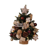 Tabletop Christmas Tree with Lights Realistic Xmas Tree for Home Party Table Cotton Ornament 45cm