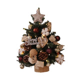 Tabletop Christmas Tree with Lights Realistic Xmas Tree for Home Party Table Cotton Ornament 45cm