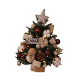 Tabletop Christmas Tree with Lights Realistic Xmas Tree for Home Party Table Cotton Ornament 45cm