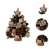 Tabletop Christmas Tree with Lights Realistic Xmas Tree for Home Party Table Cotton Ornament 45cm