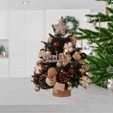 Tabletop Christmas Tree with Lights Realistic Xmas Tree for Home Party Table Cotton Ornament 45cm