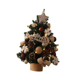 Tabletop Christmas Tree with Lights Realistic Xmas Tree for Home Party Table Cotton Ornament 60cm