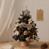 Tabletop Christmas Tree with Lights Realistic Xmas Tree for Home Party Table Cotton Ornament 60cm